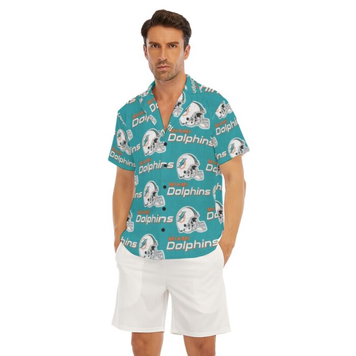 Miami Dolphins Zubaz All-Over Print Men's Deep V-neck Short Sleeve T-shirt - Image 2