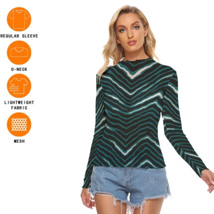 Philadelphia Eagles Zubaz All-Over Print Women's Mesh T-shirt
