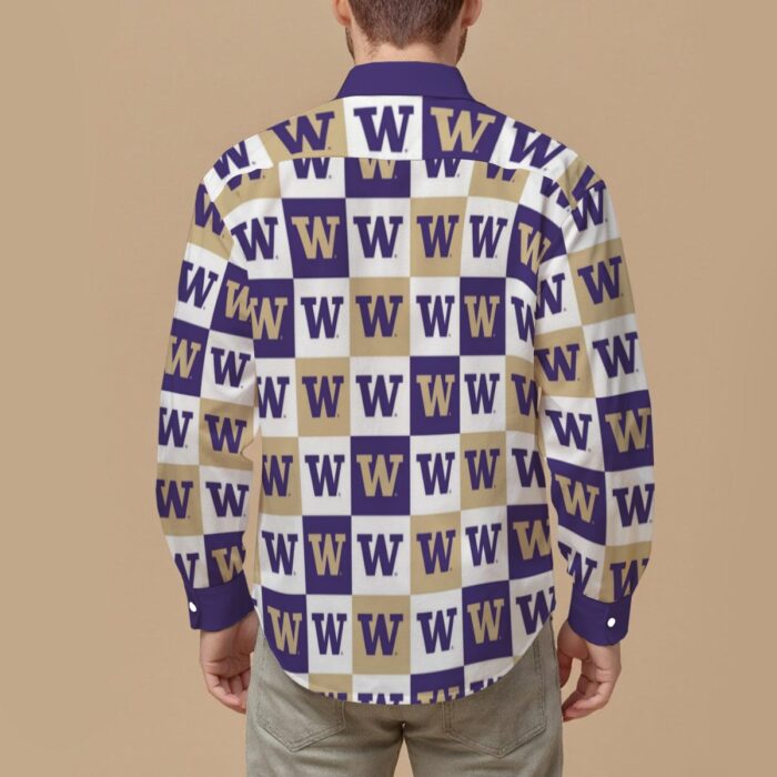 Washington - Huskies Men's Slim Fit Long Sleeve Shirt - Image 2