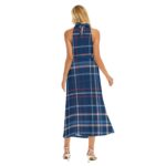 New England Patriots Zubaz All-Over Print Women's Wrap Hem Belted Halter Dress