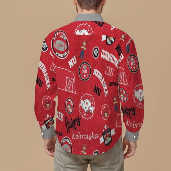 Nebraska Lincoln Cornhuskers Men's Slim Fit Long Sleeve Shirt - Image 2