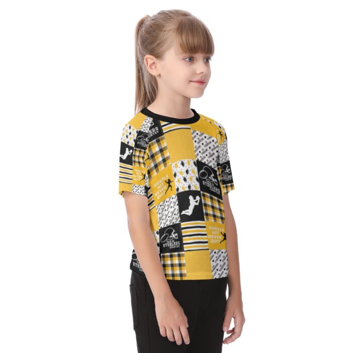 Pittsburgh Steelers Zubaz All-Over Print Kid's Raglan Sleeve T-shirt - Image 2