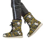 Pittsburgh Steelers Zubaz All-Over Print Women's Plush Boots - Image 3