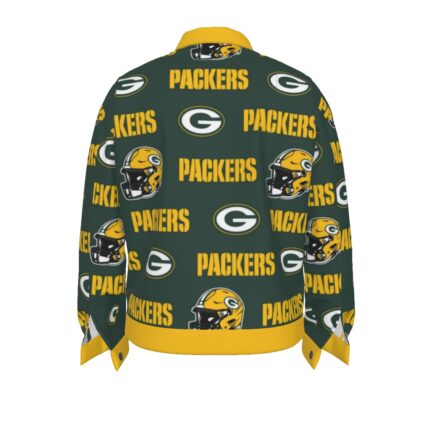 Green Bay Packers All-Over Print Unisex Lapel Jacket | 245GSM Cotton