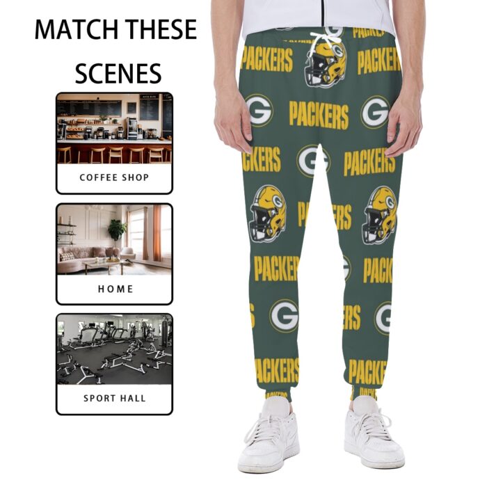 Green Bay Packers All-Over Print Men's Sweatpants - Image 3