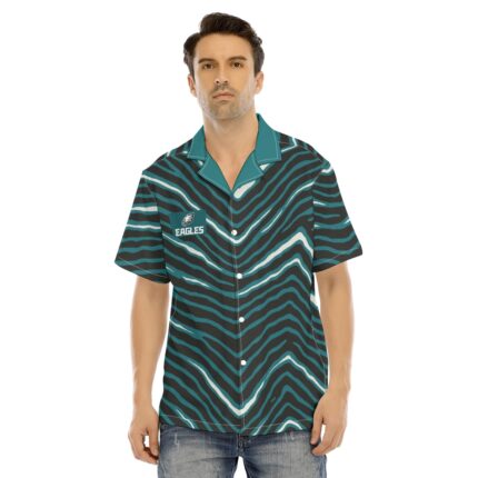 Philadelphia Eagles Zubaz All-Over Print Man's Short Sleeves Shirt