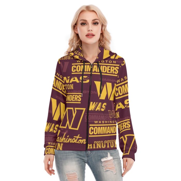 Washington Commanders Redskins Women's Hoodie With Zipper - Image 1
