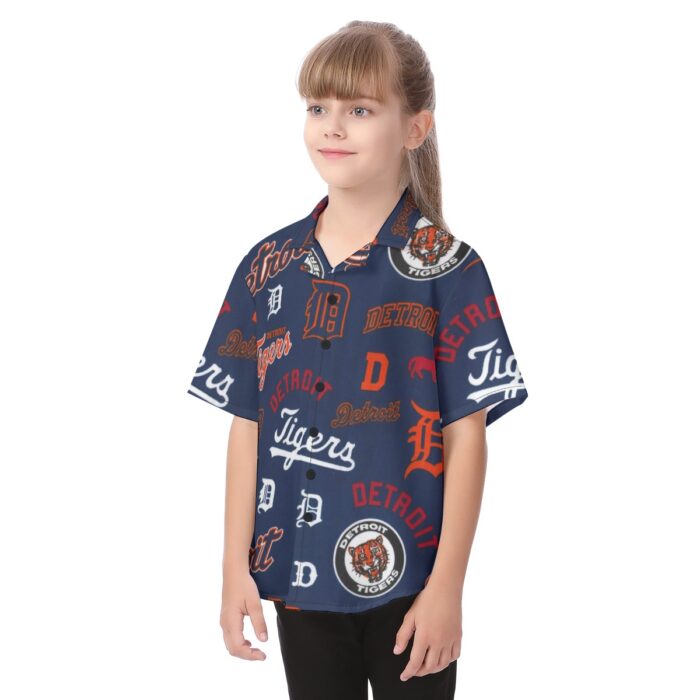 Detroit Tigers Kid's Hawaiian Vacation Shirt - Image 3