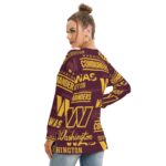 Washington Commanders Redskins Women's Side Split O-neck Sweatshirt - Image 4