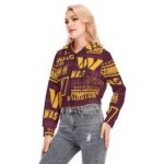 Washington Commanders Redskins Women's Long Sleeve Crop Top Hoodie with Zipper Closure and Kangaroo Pocket - Image 2