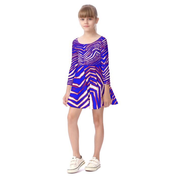 Buffalo Bills Zubaz All-Over Print Kid's Long Sleeve Dress - Image 3