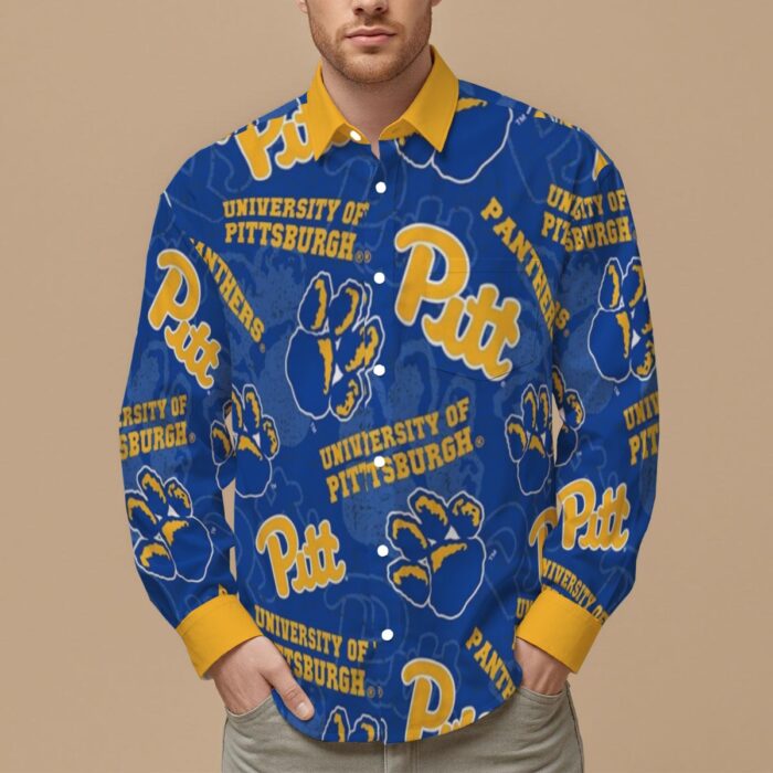 Pittsburgh - Panthers Men's Slim Fit Long Sleeve Shirt - Image 1