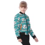 Miami Dolphins Zubaz All-Over Print Kid's Bomber Jacket - Image 2