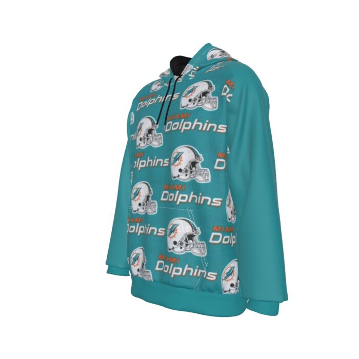 Miami Dolphins Zubaz All-Over Print Men's Heavy Fleece Raglan Hoodie - Image 3