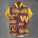Washington Commanders Men's Stand Collar Shirt|110GSM Imitation Flax
