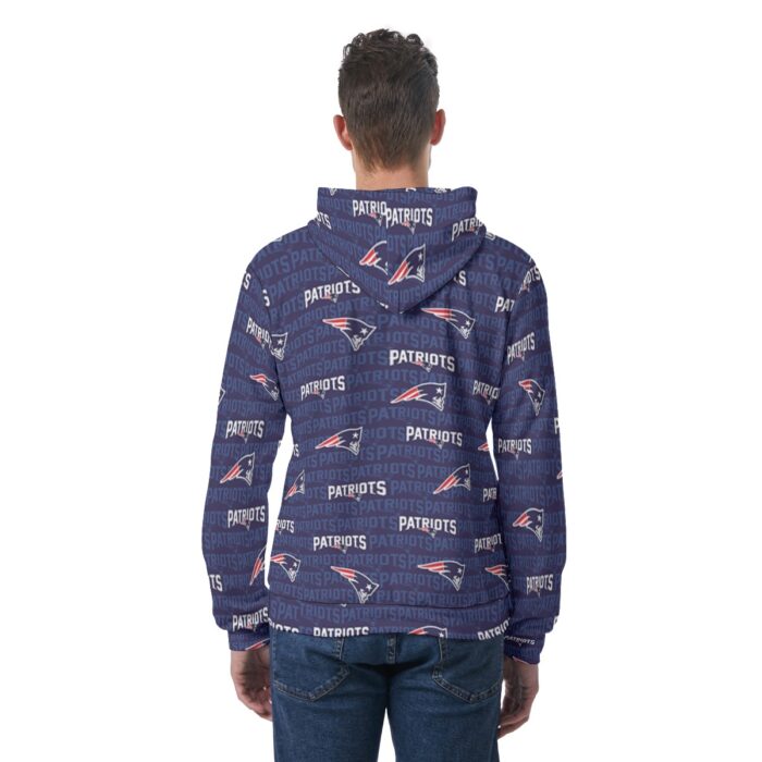 New England Patriots All-Over Print Men's Hoodie With Double-side Print Hood - Image 2