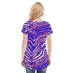 Buffalo Bills Zubaz All-Over Print Women's V-neck Short Sleeve T-shirt - Image 3