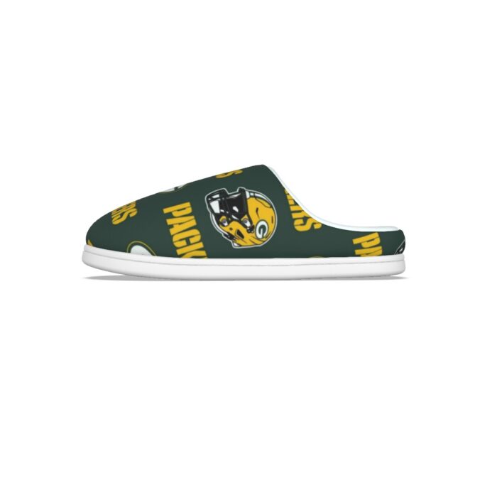 Green Bay Packers All-Over Print Men's Plush Slippers - Image 3