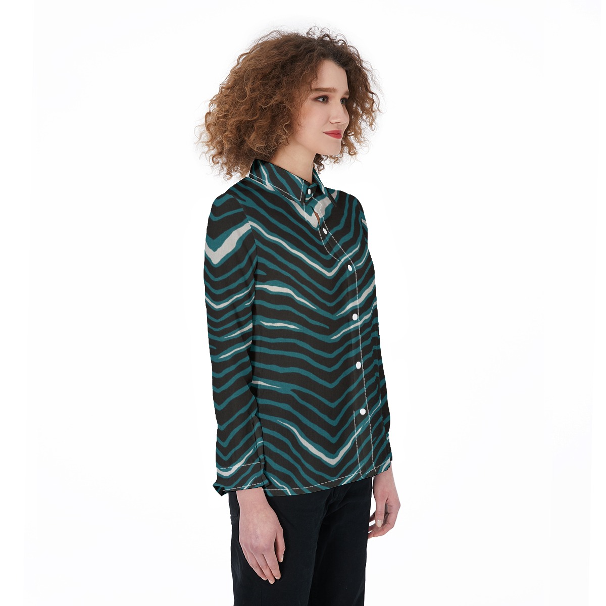 Philadelphia Eagles Zubaz All-Over Print Women's Elastic-Back Shirt - Image 3