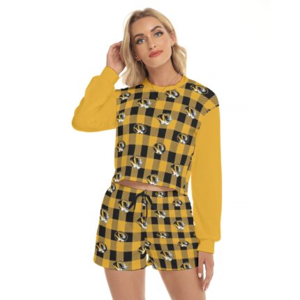 Missouri - Tigers Women's Short Sweatshirt And Pants Suit