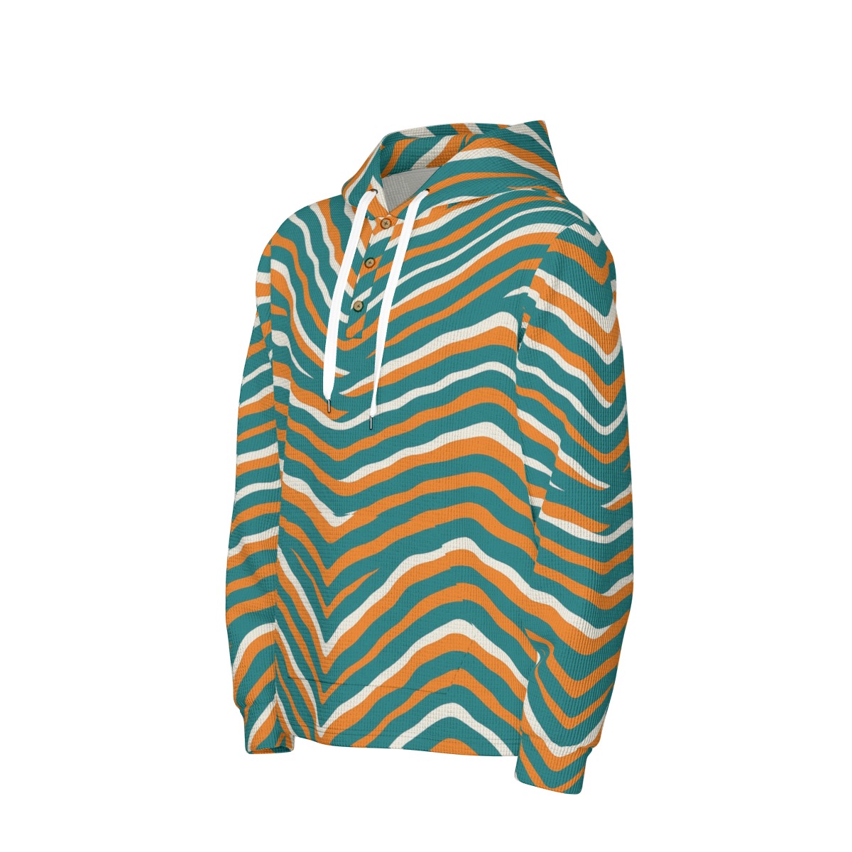 Miami Dolphins Zubaz All-Over Print Men's Half Button Hoodie - Image 2
