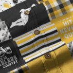 Pittsburgh Steelers All-Over Print Men's Casual Lapel Long Sleeve Shirt|125GSM Cotton - Image 3