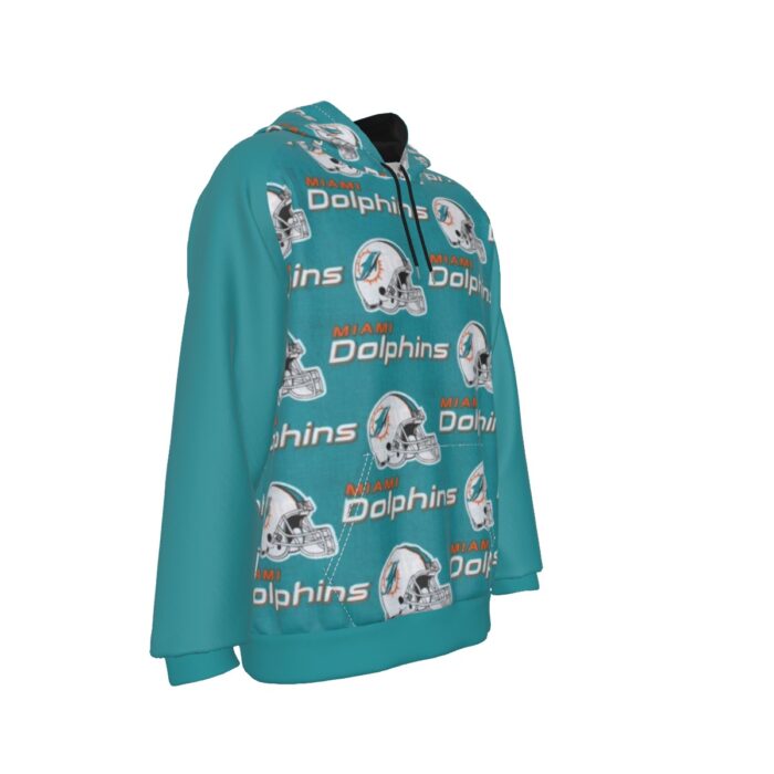 Miami Dolphins Zubaz All-Over Print Men's Heavy Fleece Raglan Hoodie - Image 4