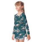Philadelphia Eagles Zubaz All-Over Print Kid's Long Sleeve O-neck T-shirt - Image 3