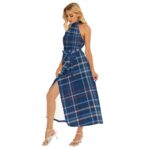New England Patriots Zubaz All-Over Print Women's Wrap Hem Belted Halter Dress - Image 2