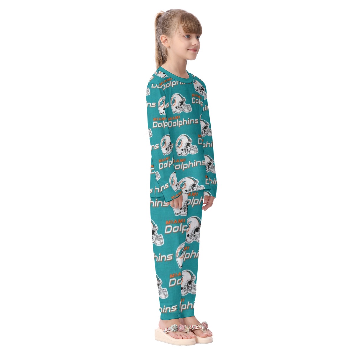 Miami Dolphins Zubaz All-Over Print Kid's Pajamas Set - Image 3