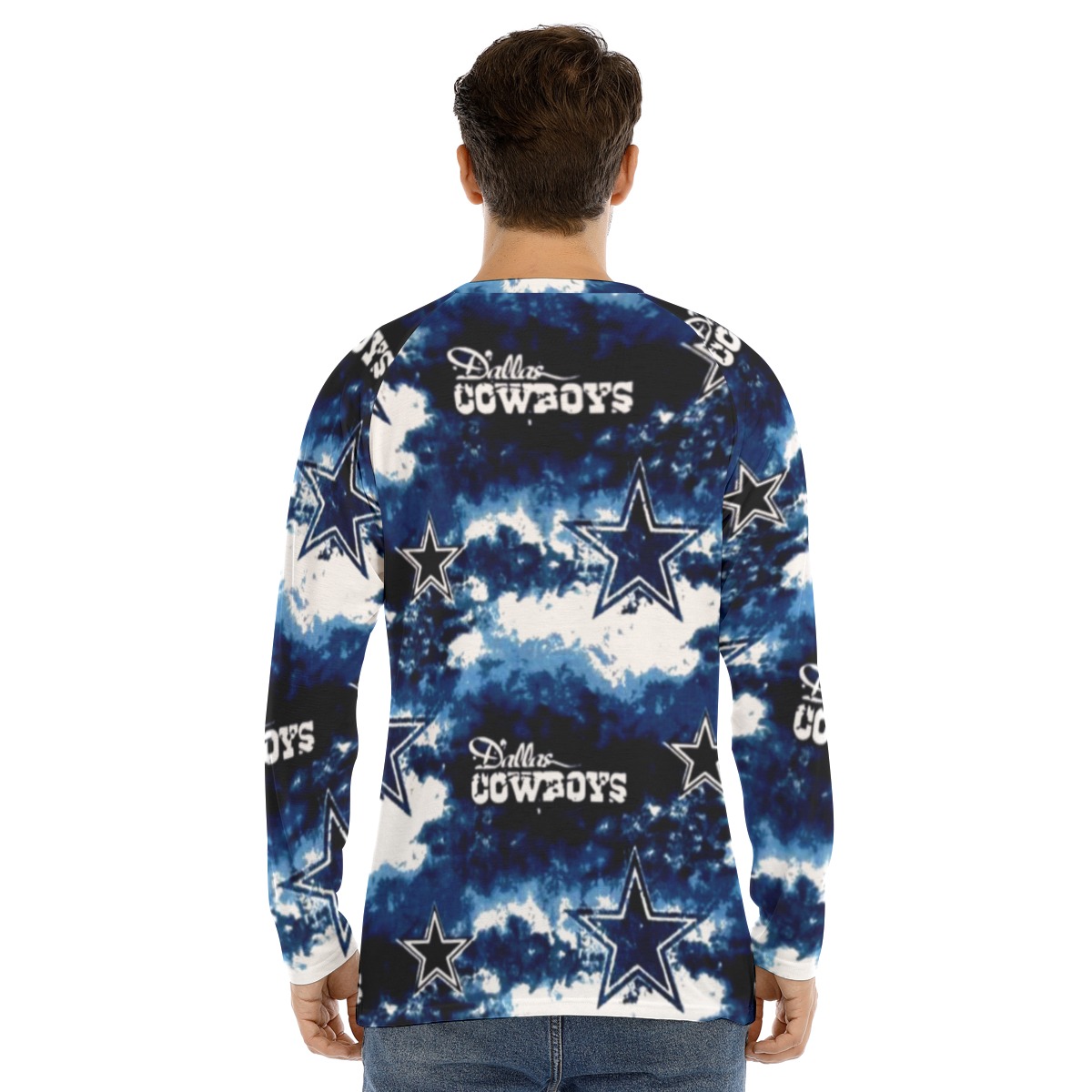 Dallas Cowboys Zubaz All-Over Print Men's Long Sleeve T-shirt With Raglan Sleeve