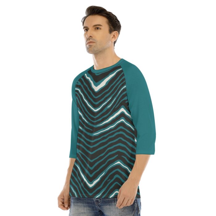 Philadelphia Eagles Zubaz All-Over Print Men's O-neck Raglan Sleeve T-shirt - Image 3