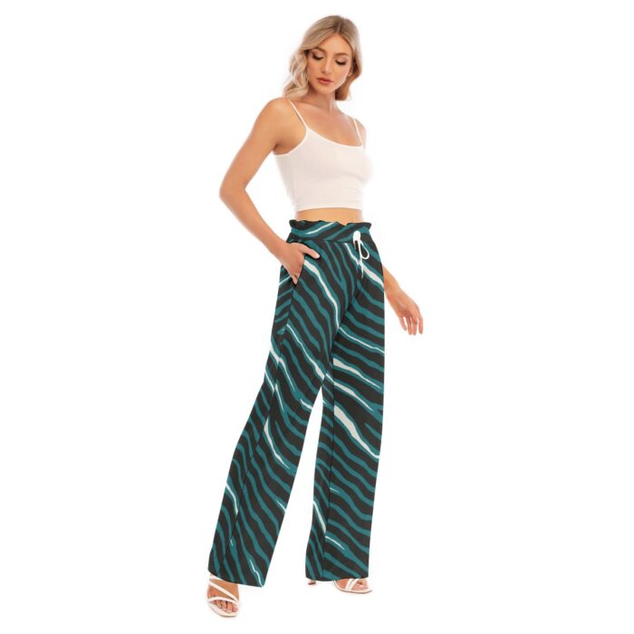 Philadelphia Eagles Zubaz All-Over Print Women's Waist Fungus Edge Wide-leg Pants - Image 3