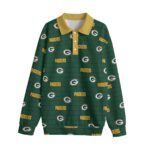 Green Bay Packers All-Over Print Unisex Lapel Collar Sweater - Image 2