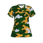 Green Bay Packers All-Over Print Women's V-neck T-shirt