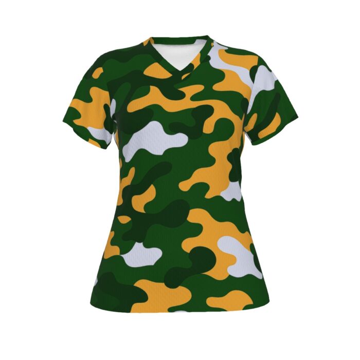 Green Bay Packers All-Over Print Women's V-neck T-shirt - Image 1