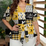 Pittsburgh Steelers Zubaz All-Over Print Women's Wrap Blouse - Image 2