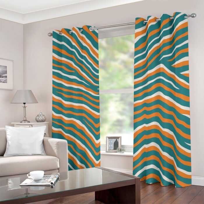 Miami Dolphins Zubaz Blackout Grommet Curtains | 265(gsm) - Image 2