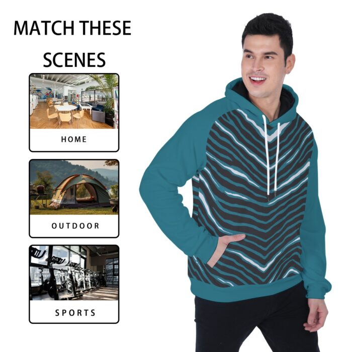 Philadelphia Eagles Zubaz All-Over Print Men's Heavy Fleece Raglan Hoodie - Image 5