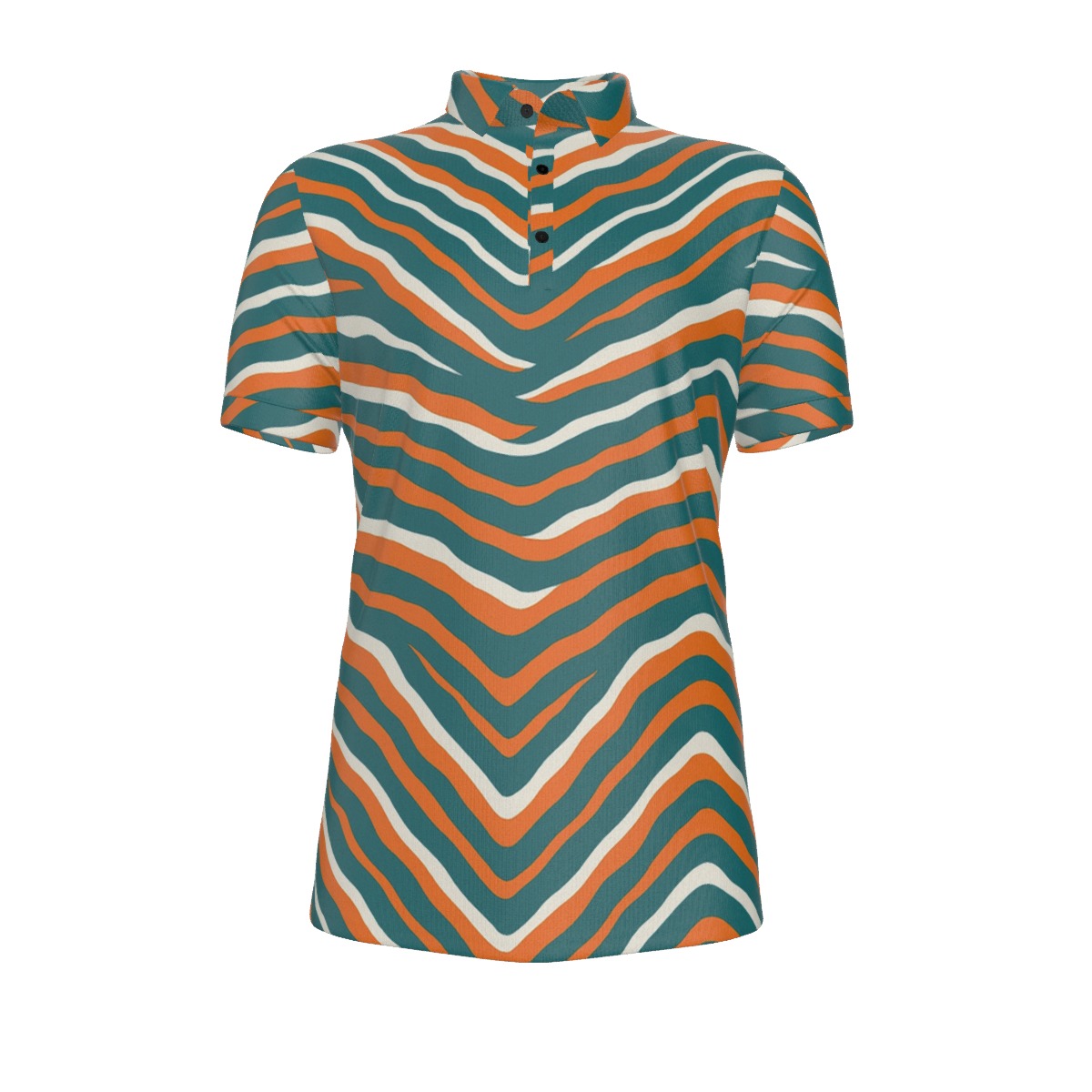 Miami Dolphins Zubaz All-Over Print Men's Stretch Collar Polo Shirt