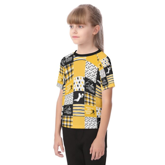 Pittsburgh Steelers Zubaz All-Over Print Kid's Raglan Sleeve T-shirt - Image 1