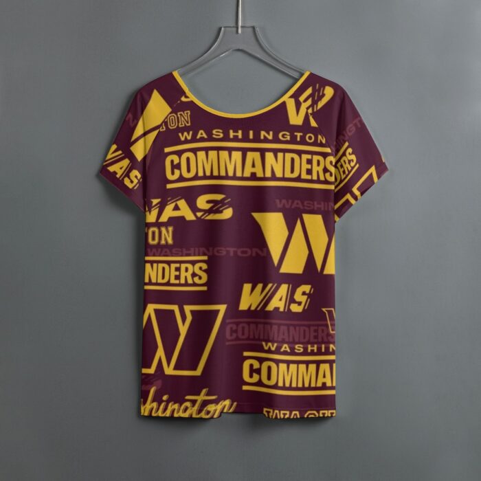 Washington Commanders Women's Round Neck T-shirt With Raglan Sleeve - Image 2