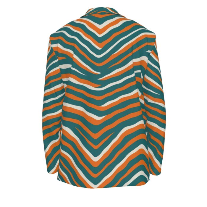 Miami Dolphins Zubaz All-Over Print Men's Casual Flat Lapel Collar Blazer - Image 4