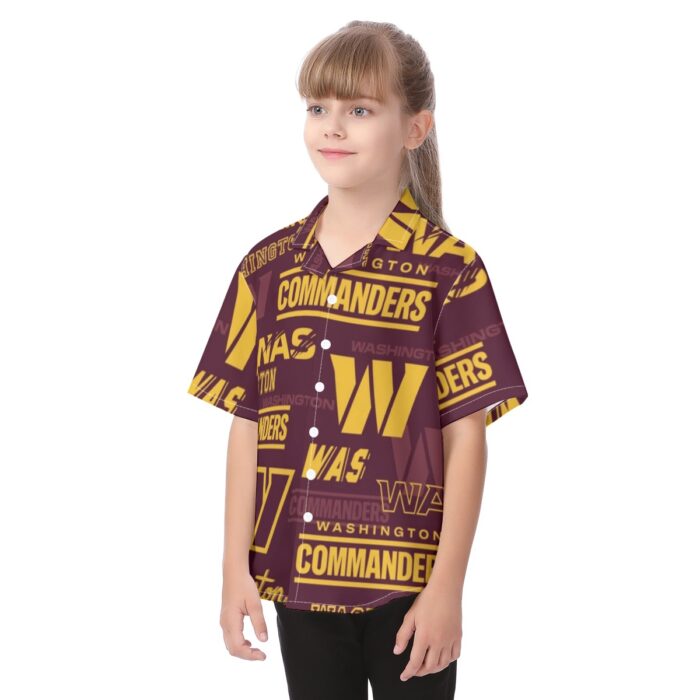 Washington Commanders  Kid's Hawaiian Vacation Shirt - Image 3