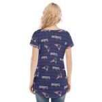 New England Patriots Zubaz All-Over Print Women's V-neck Short Sleeve T-shirt - Image 2