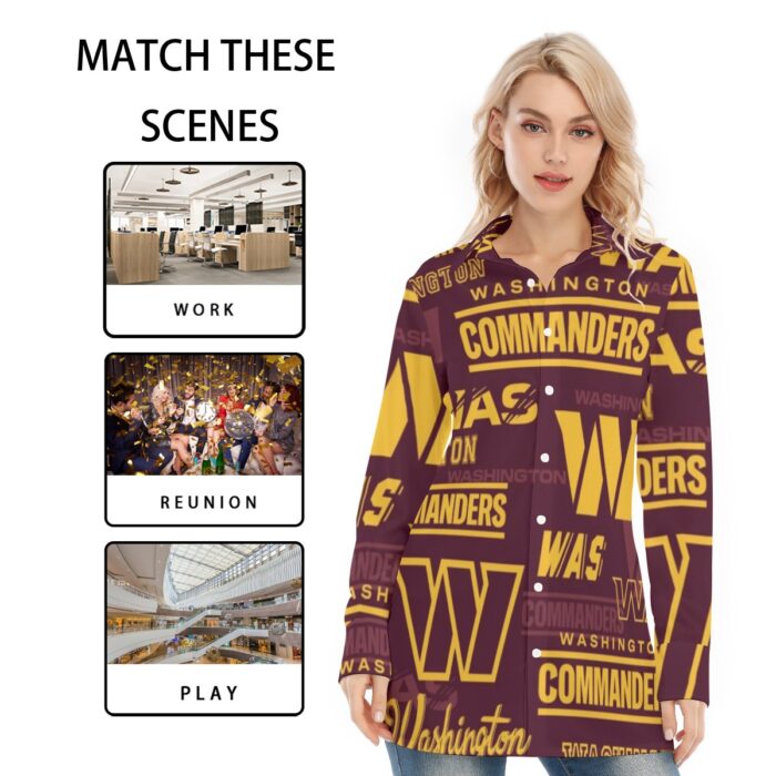 Washington Commanders Redskins Women's Long Shirt - Image 5