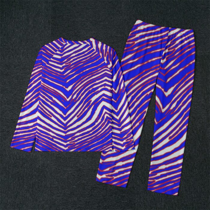 Buffalo Bills Zubaz All-Over Print Men's Raglan Sleeve Pajamas With Wide Ankles - Image 4