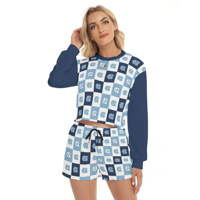 North Carolina at Chapel Hill Tar Heels Women's Short Sweatshirt And Pants Suit - Image 1