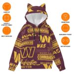 Washington Commanders Redskins Women’s Hoodie With Decorative Ears - Image 4