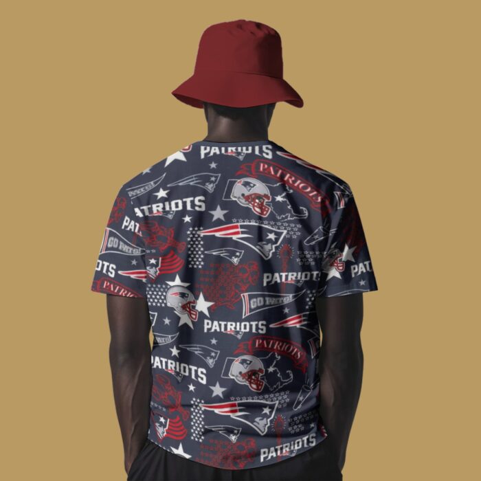 New England Patriots Zubaz All-Over Print Men's O-Neck T-Shirt - Image 2